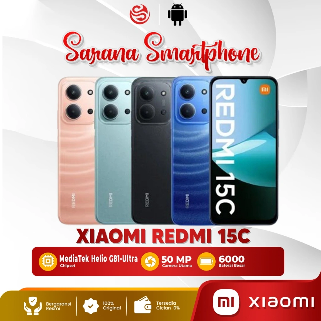 Xiaomi Redmi 15C 8/256GB 8/128GB Hp Android Terbaru 2025 Smartphone Original Garansi Resmi