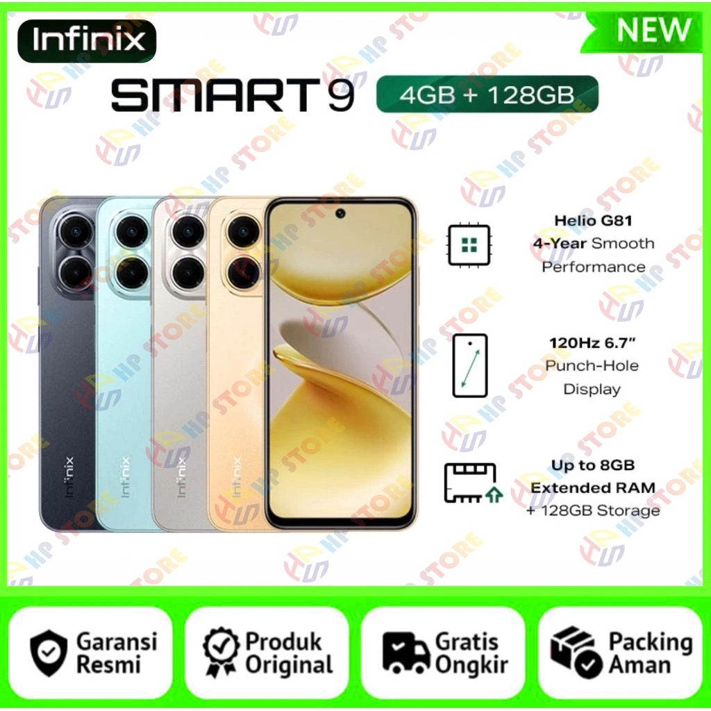 Infinix smart 9HD [4+64GB]~[3+64GB] Garansi Resmi 1 Tahun