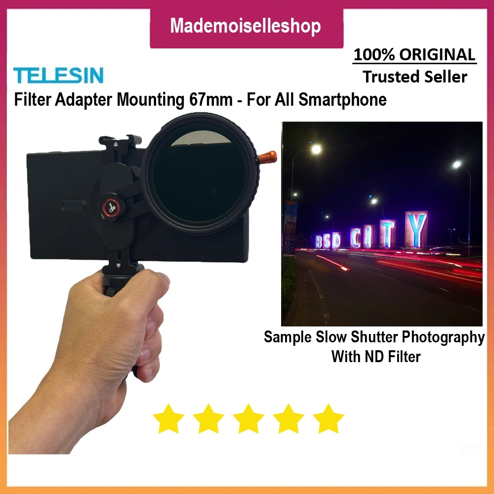 Telesin Filter Mount for Smartphone TMF67 - Klip Holder Filter compatible for IPhone - Samsung S Ultra - Huawei