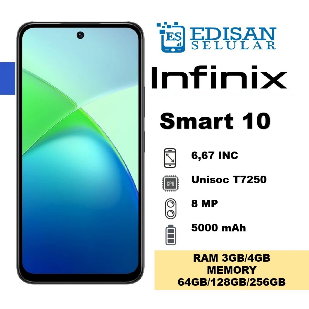 Infinix Smart 10 [3/64 GB] [4/64 GB] [4/128 GB] Garansi Resmi Infinix Indonesia