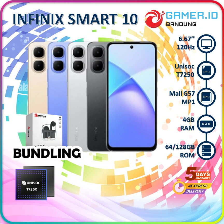 INFINIX SMART 10 4GB 64GB/128GB GARANSI RESMI INDONESIA