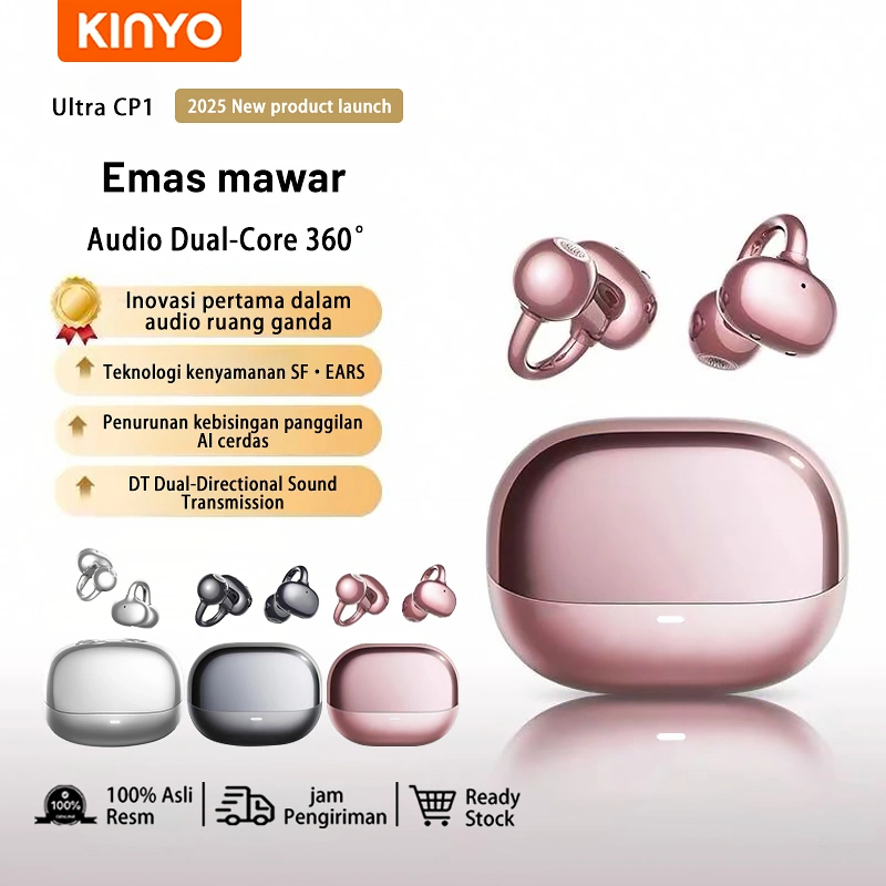 KINYO  CP1 TWS Wireless Headset Bluetooth 5.4 Earphone True Sports Noise Reduction Headset  Earphone Ear Clip Bone Conduction support cod