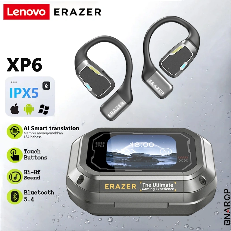 BNARQP x Lenovo ERAZER XP6 Ai Smart Wireless Bluetooth Headset V5.4 OWS TWS Real-time translation of Ai conversations