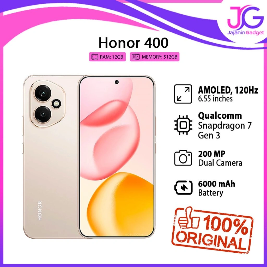 Honor 400 5G 12/512GB Garansi Resmi Indonesia