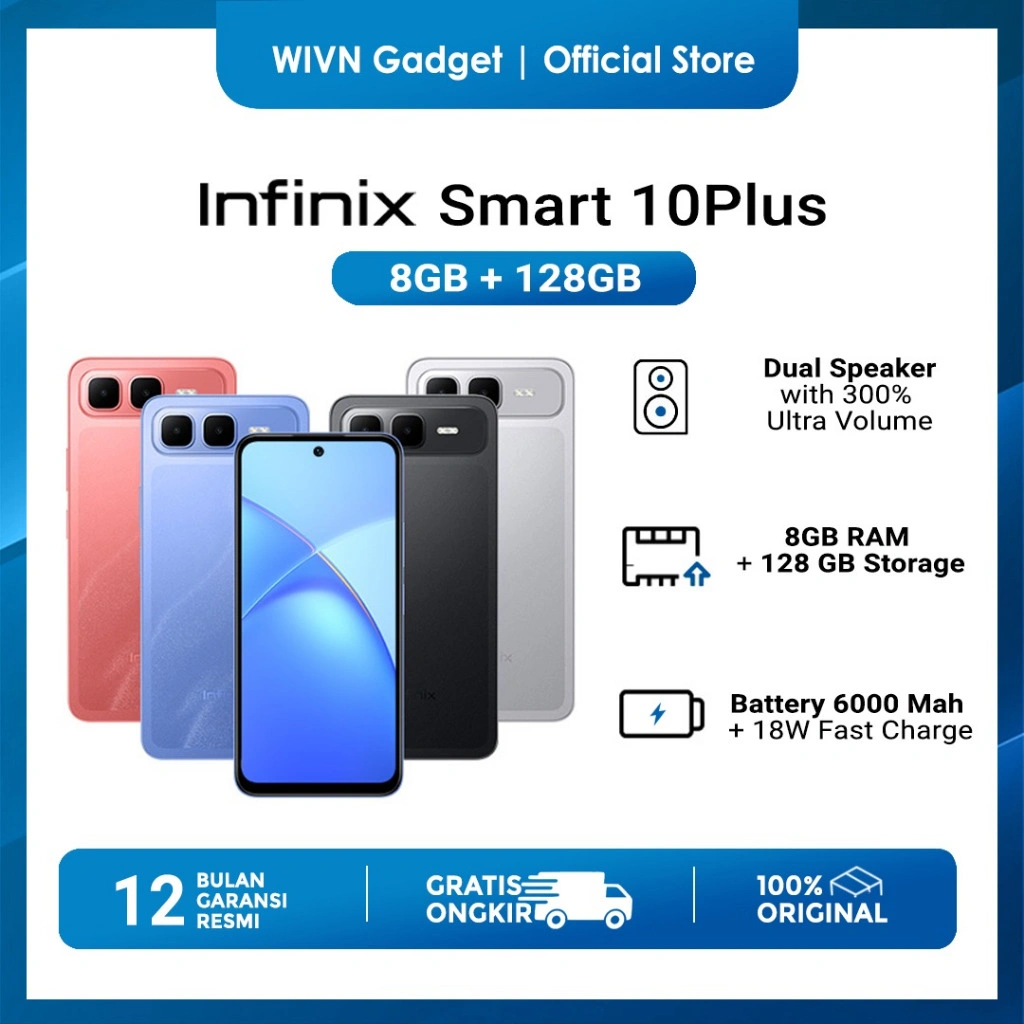 INFINIX Smart 10 Plus 8/128GB | 6.67 inch 120Hz HD+ | T7250 | 6000 mAh
