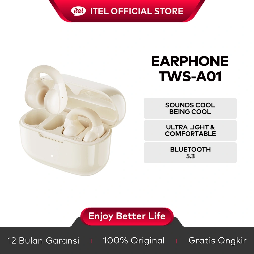 itel A01 TWS Open-Ear Earphones Wireless Bluetooth 5.3 ENC Noise Cancelling Headset HD Business Headphone Stereo Handsfree Earbuds