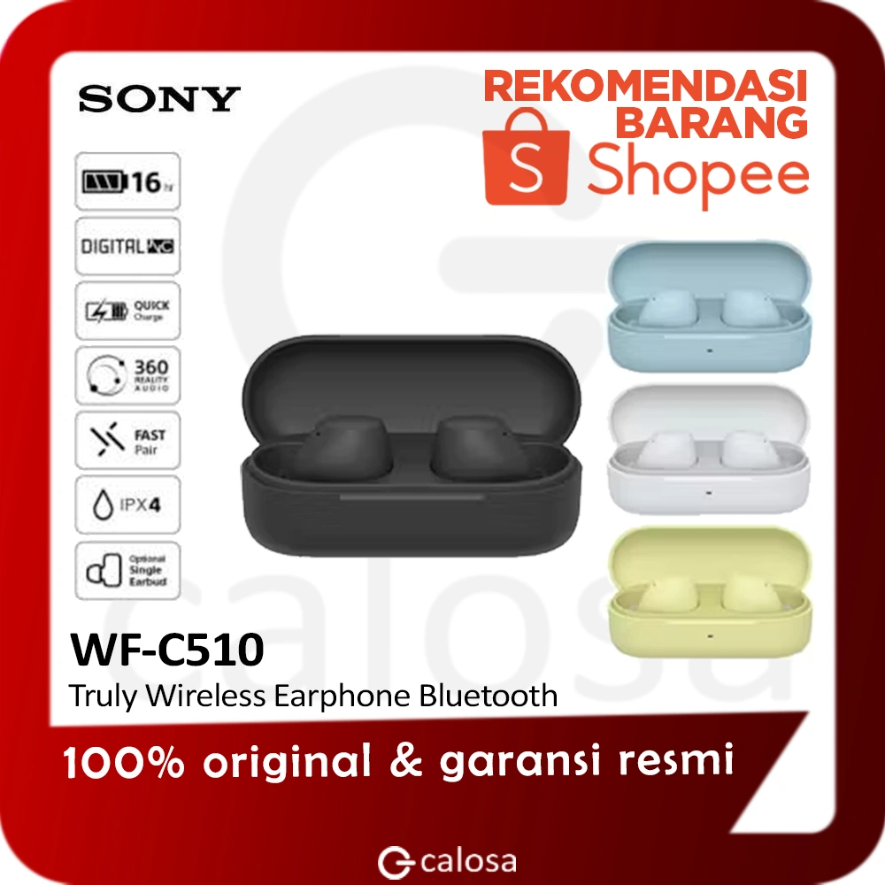 SONY Original WF-C510 Truly Wireless Headphone In-Ear Bluetooth Earbud TWS Sony WFC510 Headphone Bluetooth WF C510 Wireless