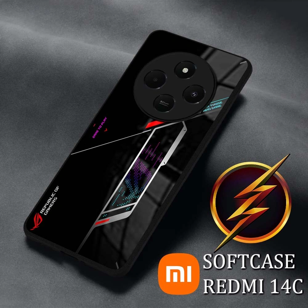 AM33 Softcase Kilau Xiaomi Redmi 14c | Redmi A3 | Full Cover Case Hp 14C A3 Kesing Mika Silikon Silicon Pelindung  Smarphone Rog Keren Game Gaming Case
