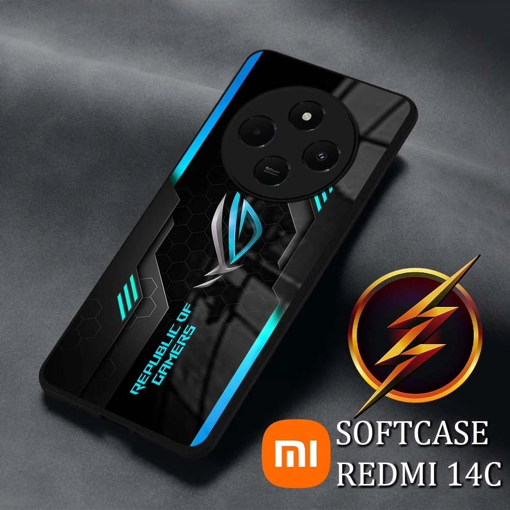 AM41 Softcase Kilau Xiaomi Redmi 14c | Redmi A3 | Full Cover Case Hp 14C A3 Kesing Mika Silikon Silicon Pelindung  Smarphone Rog