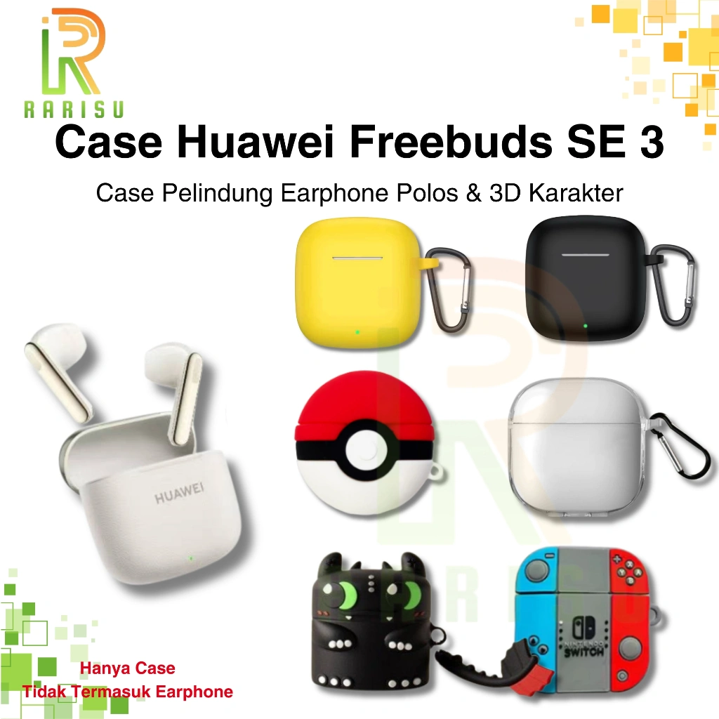 Case HUAWEI FreeBuds SE 3 Silikon Polos Earphone Silicone TWS Karakter Lucu Karakter Kartun 3D Rarisu.id