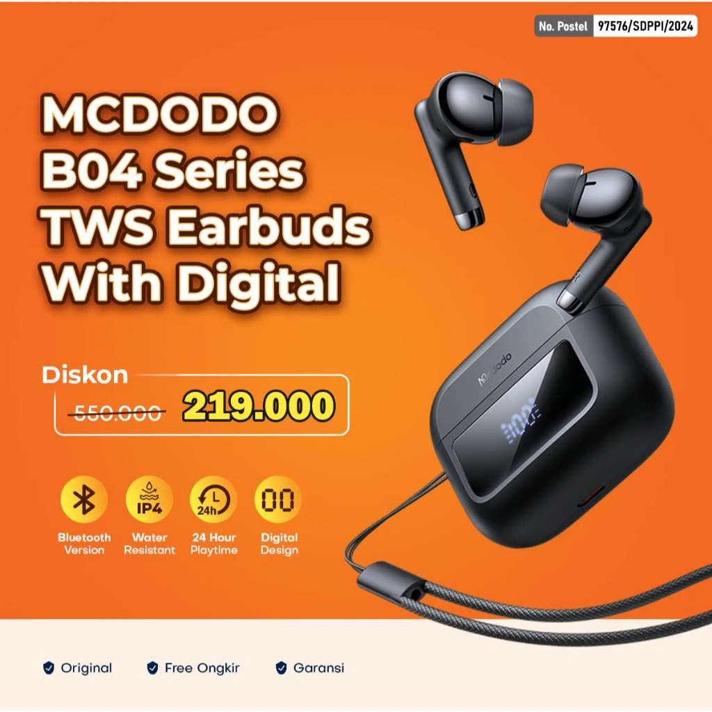 MCDODO TWS Bluetooth Earbuds For iPhone Samsung Oppo Vivo Audio Call Open Mic HP-3290