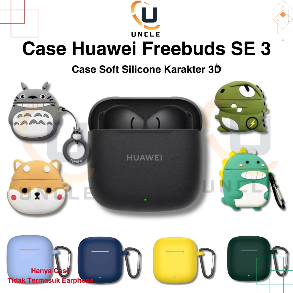 Case HUAWEI FreeBuds SE 3 Silikon Polos Earphone Silicone TWS Karakter Lucu Karakter Kartun 3D Uncle.id
