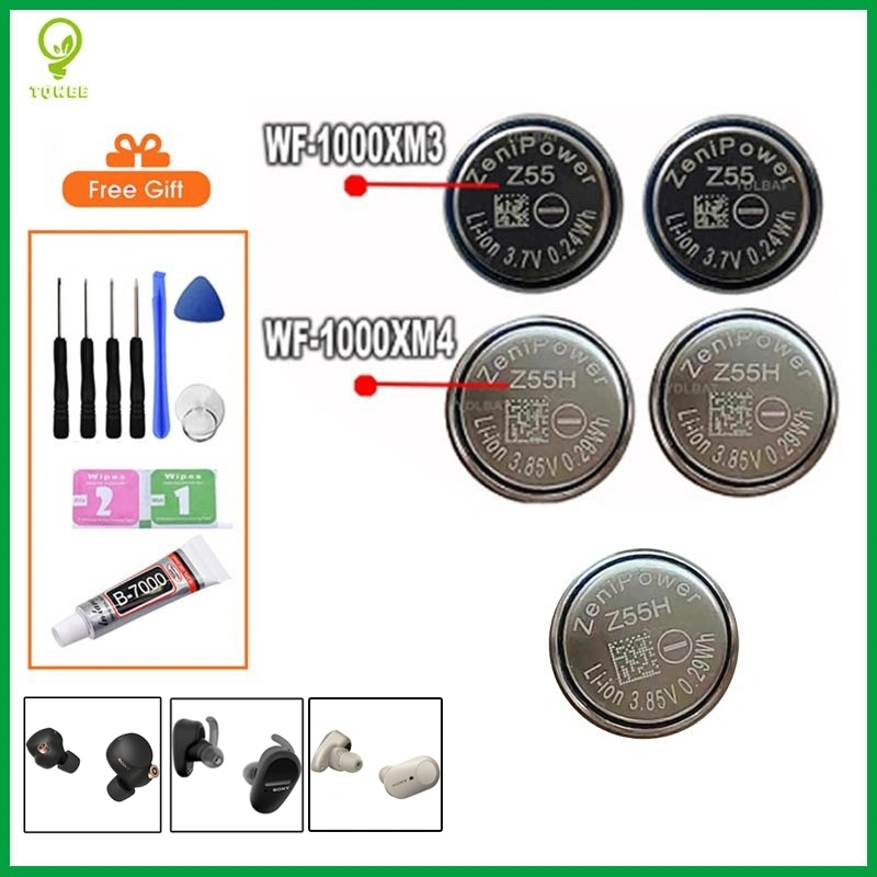 ZC Asli ZeniPower Z55H /Z55/Z32H/Z75/CP1254/Z52H 3.85V Baterai Headset Bluetooth Nirkabel untuk Sony SONY WF-1000XM3 Sony WF-1000XM4