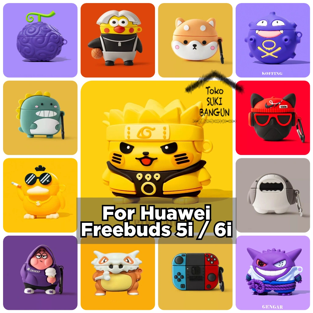 Case Huawei Freebuds 6i TWS Rubber CUTE CARTOON Casing Cover Pouch Protector