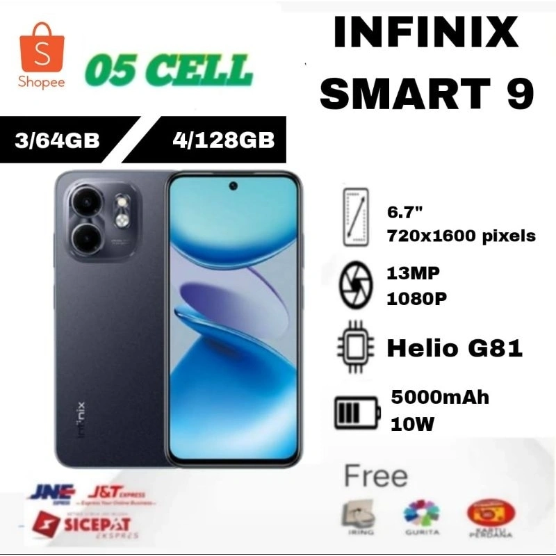 Infinix SMART 9 3/64GB & 4/128GB GARANSI RESMI INDONESIA