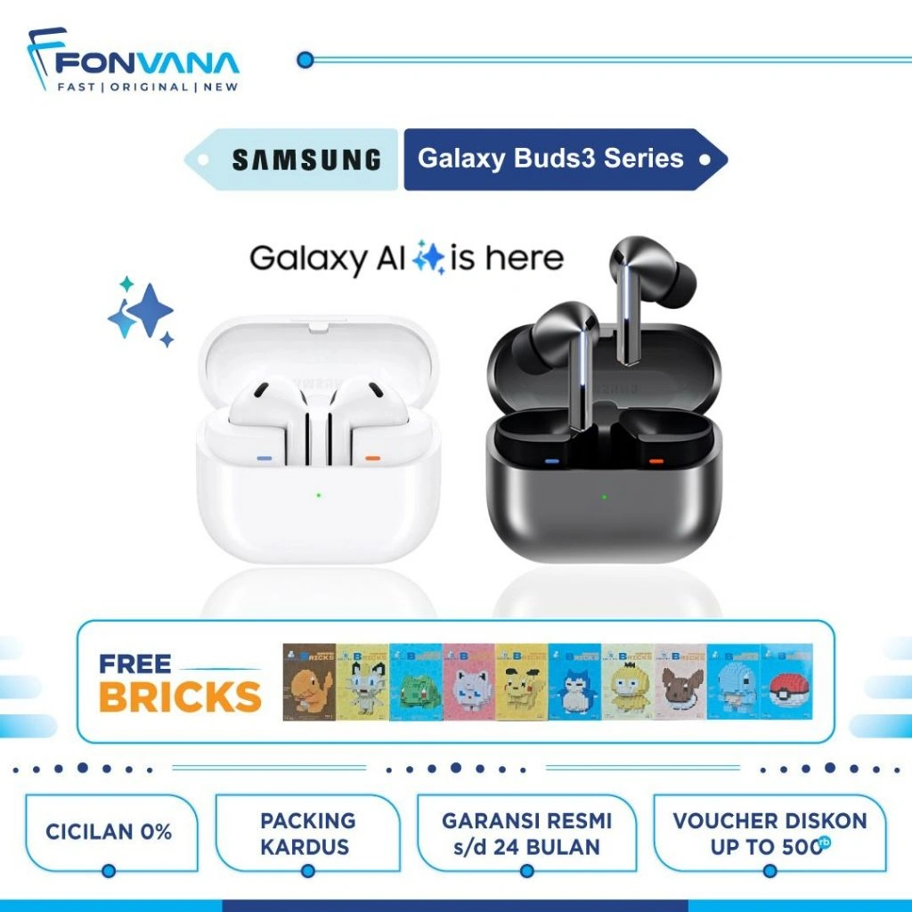 Samsung Galaxy Buds 3 - Galaxy Buds 3 Pro Earbuds Adaptive Noise Control and Hi-Fi Sound 360 Audio | Garansi Resmi SEIN 1 Tahun