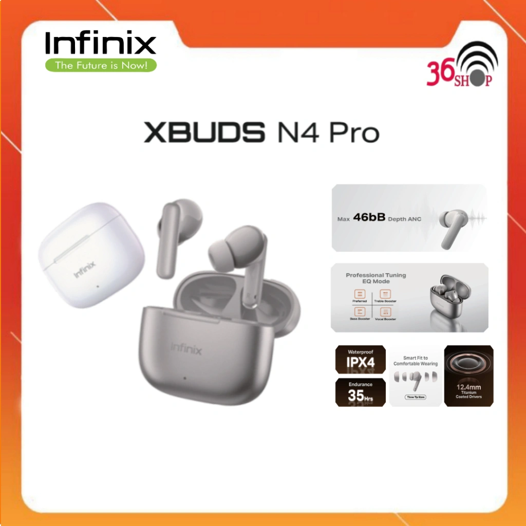 Infinix XBuds N4 Pro | Infinix TWS XE32 Earphone Waterproof IPX4