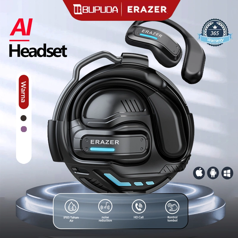 Lenovo ERAZER X8 Ows Open Wireless Bluetooth AI Headset HiFi Stereo Sound Noise Reduction HD Call Sports Headphones BUPUDA