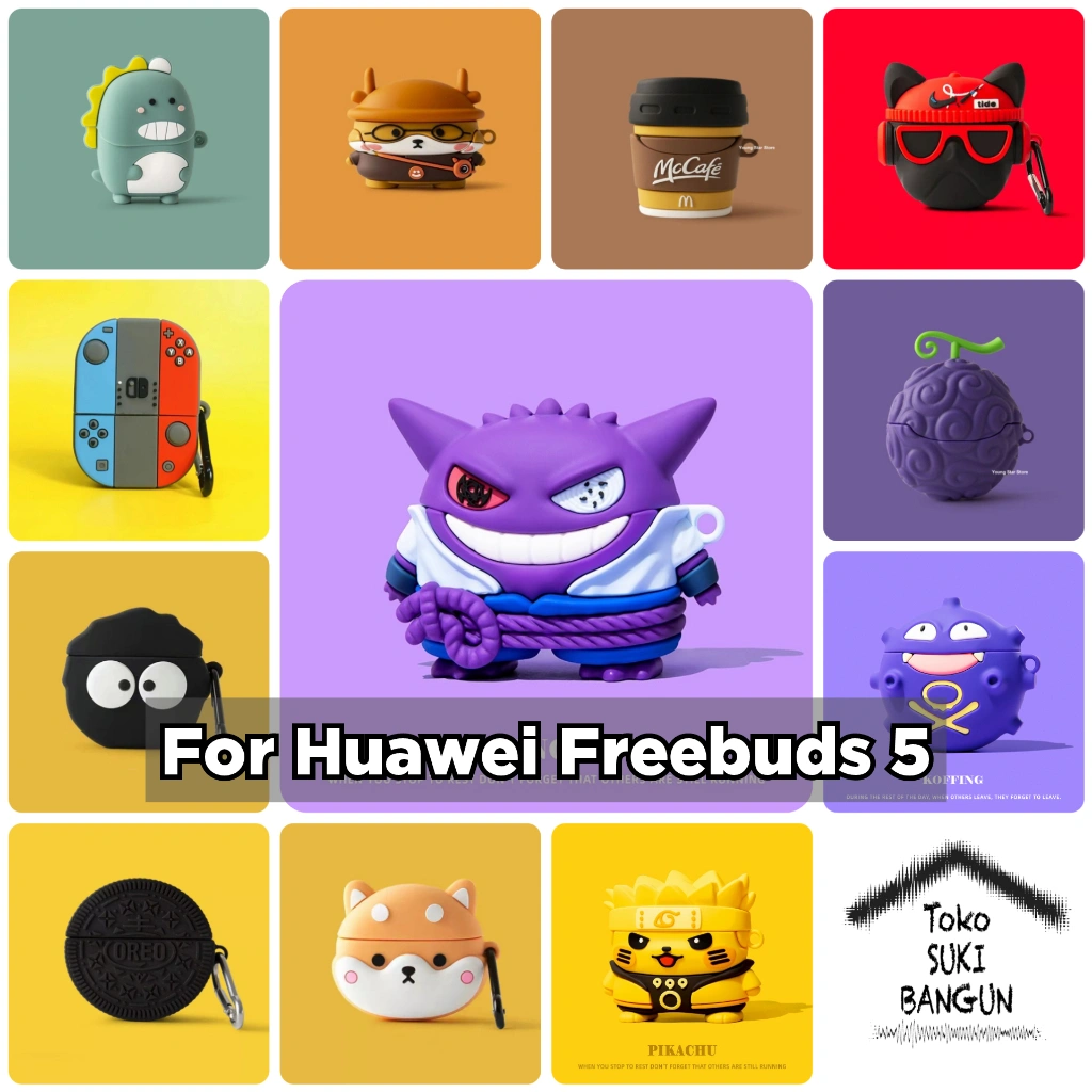 Case Huawei Freebuds 5 Rubber CUTE CARTOON Casing Cover Pouch Protector