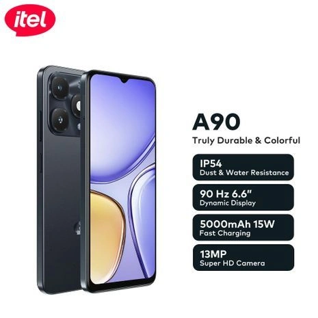 Itel A90 4GB | 64GB | 128GB Unisoc SC9863A 5000mAh - 4G Smartphone 6.6" HD+ Garansi Resmi Itel Indonesia