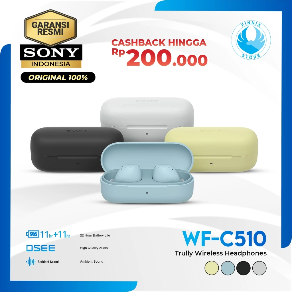 Sony WF-C510 / WFC 510 True Wireless Bluetooth Earbuds With Multiple Connection Ambient Sound Mode - Garansi Resmi
