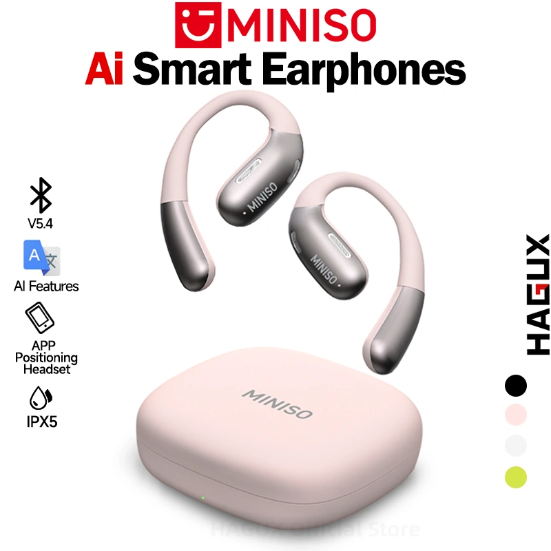 Miniso X28 AI Smart Translation Wireless Headset Bluetooth V5.4 TWS OWS Earphone Earbuds Open Ear
