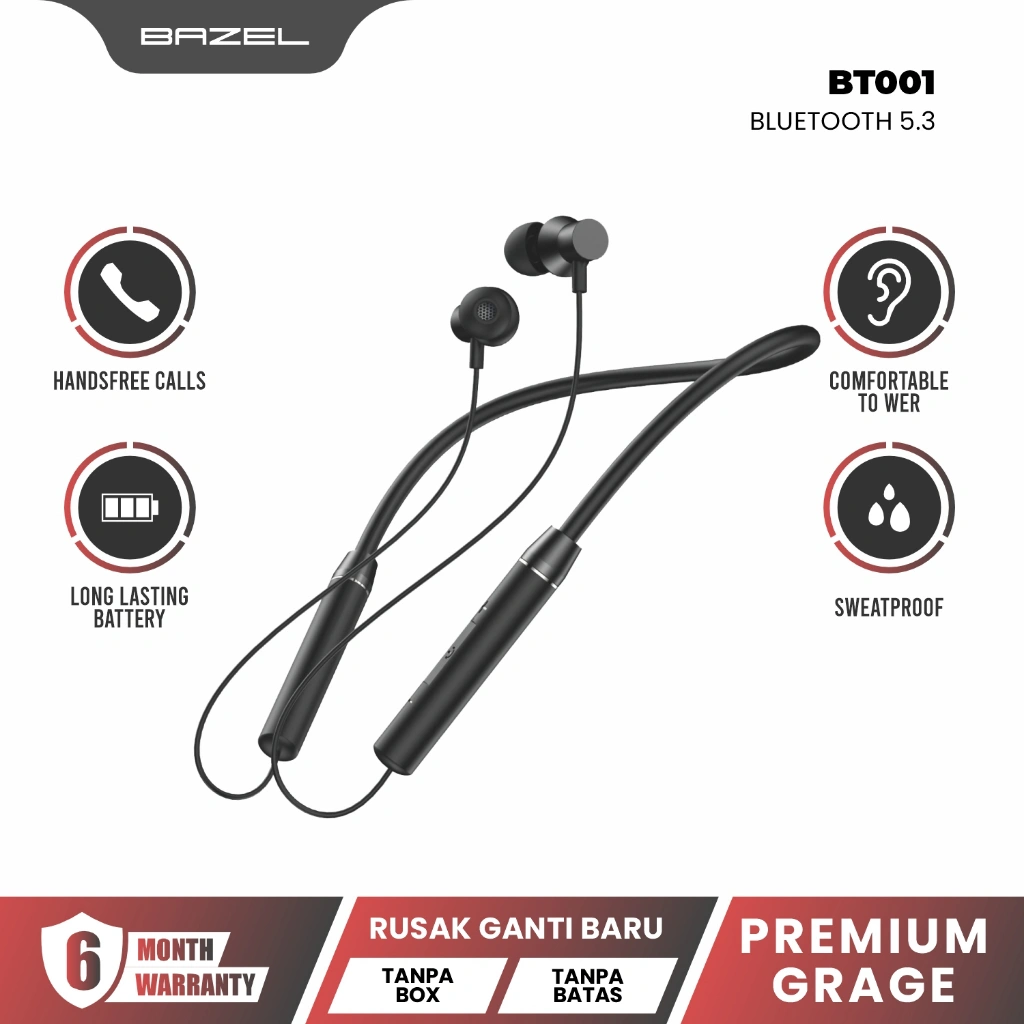 Bazel Headset Sport Wireless Earphone Handsfree 5.3 - BT001