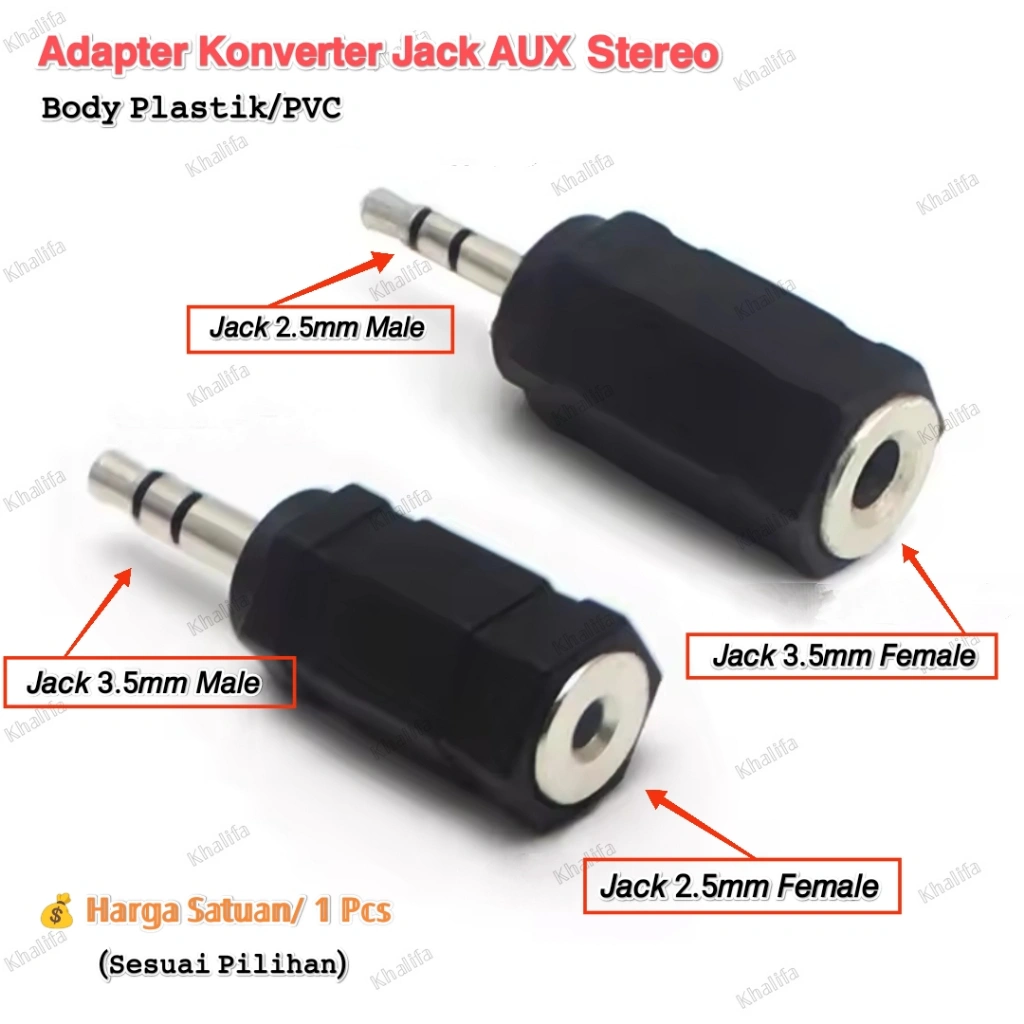 DIY Konverter Sambungan Jack AUX Earphone Mic Microphone Headset Handfree Earphone Male Female 2.5mm 3.5mm Plastik 2,5mm 3,5mm 2,5 3,5  mm PVC Jantan Betina Cowok Cewek Mini Nokia Colokan Adapter Jek Konversi Dua 2 List Garis Lane Pole Stereo
