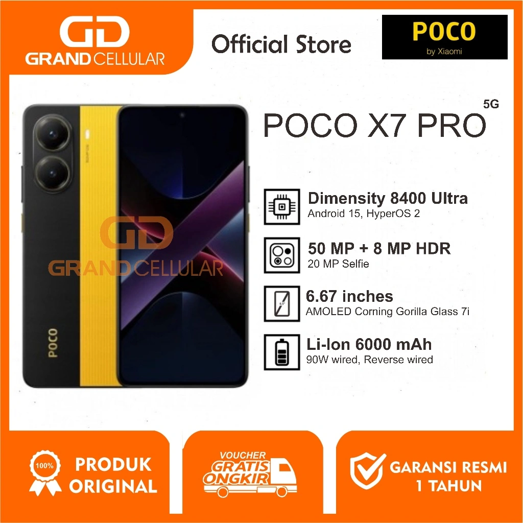 Poco X7 Pro Smartphone 12/512GB Grand Cellular Garansi Resmi