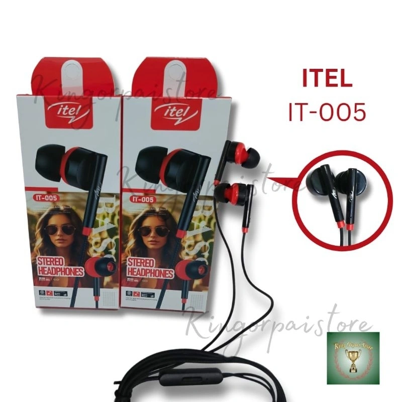 ITEL IT-005 EARPHONE BIG BASS EXTRA JERNIH HANDSFREE HEADSET STREO MUSIC BASS HD SOUND QUALITY