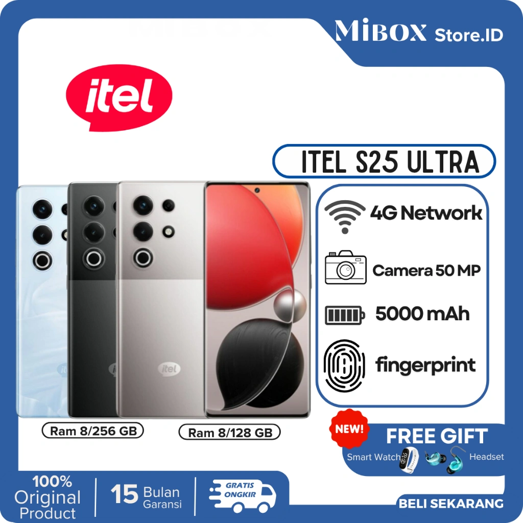 Itel s25 Ultra Ram  (8/256) - (8/128) GB Garansi Resmi Vir*l Smarphone 100% ORIGINAL