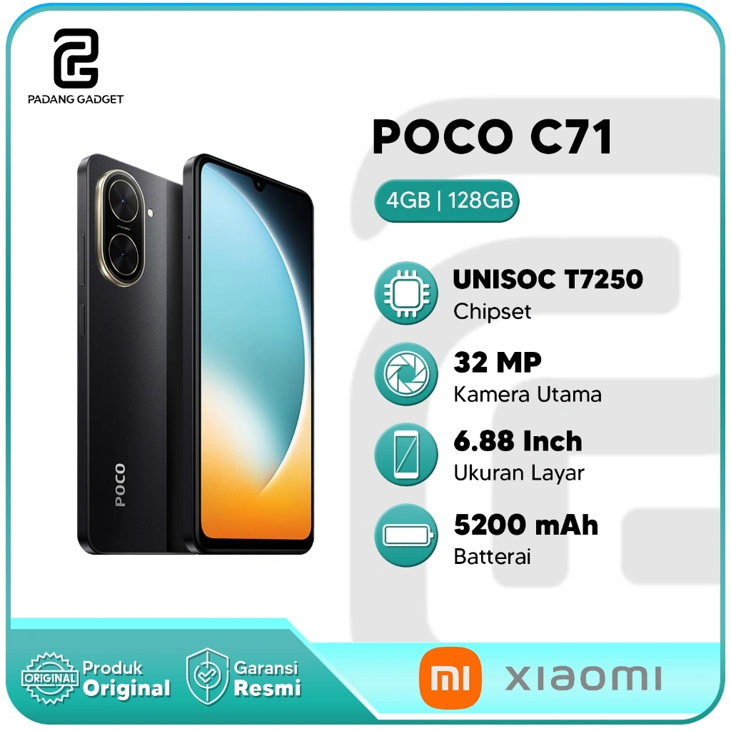 Xiaomi Poco C71 4+4/128GB Hp Termurah Android Smartphone Terbaru Original Garansi Resmi