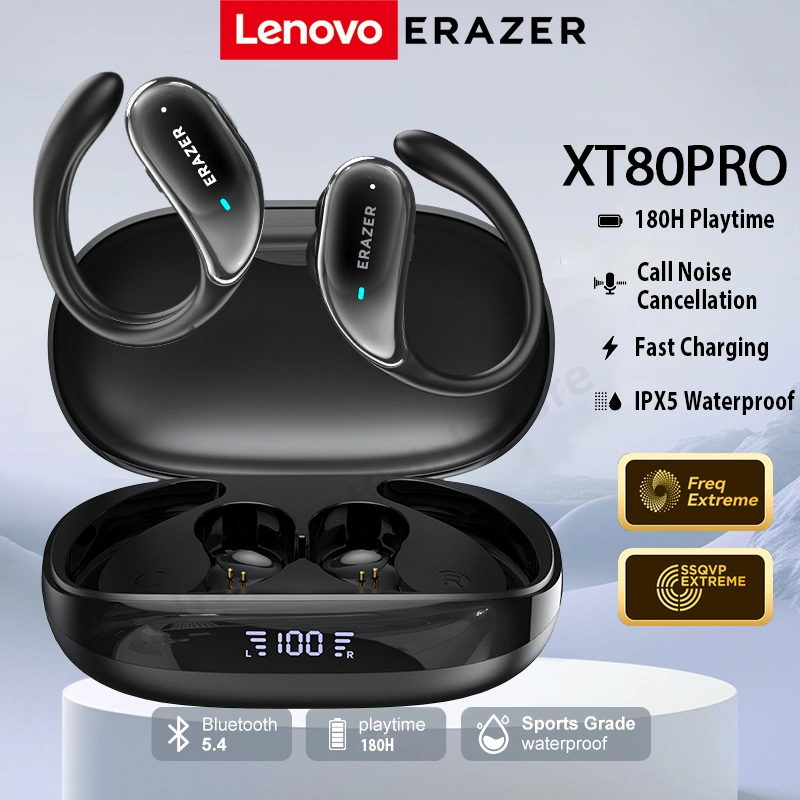 Lenovo ERAZER XT80PRO TWS Headset Bluetooth True Wireless Earbuds ANC Pengurangan kebisingan HIFI Stereo Terjemahan AI Real-time