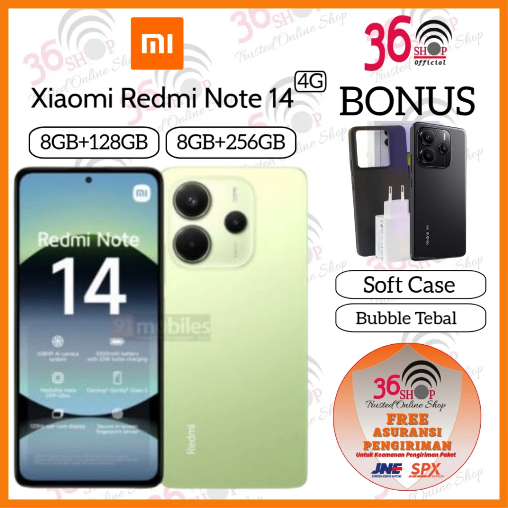 Xiaomi Redmi Note 14 4G [8GB+128GB] [8GB+256GB] - AMOLED 6,67 Inch - Kamera utama 108MP - Battery 5500mAh Garansi Resmi 1 Tahun