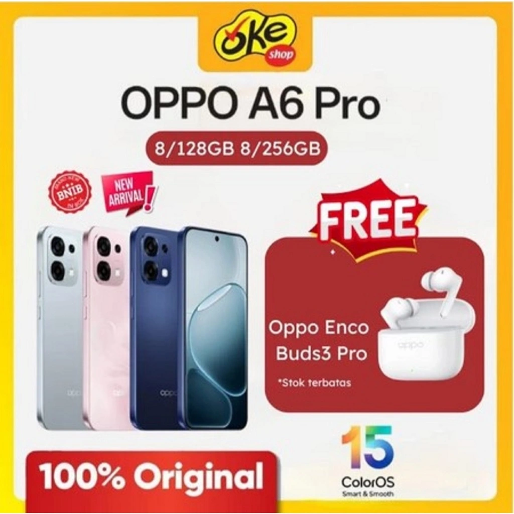 NEW Oppo A6 Pro 4G (8/128) (8/256) Garansi Resmi 1 Tahun Oppo Indonesia