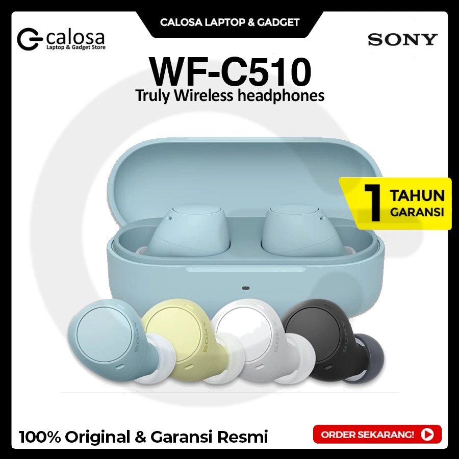 Sony WF-C510 TWS Earbuds Bluetooth 5.0 | 11 Jam Baterai | Ambient Sound | IPX4 | Garansi Resmi / WFC510 / WF C510 - untuk hadiah cowo cewe headset