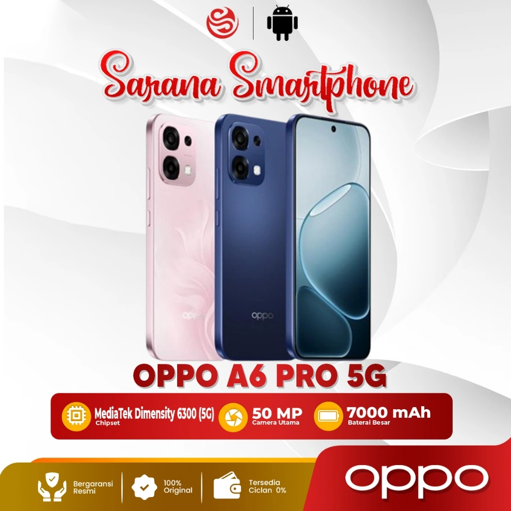 OPPO A6 Pro 5G 8/256GB | Smartphone Android | AMOLED 120Hz | Kamera 50MP | 7000mAh Garansi Resmi