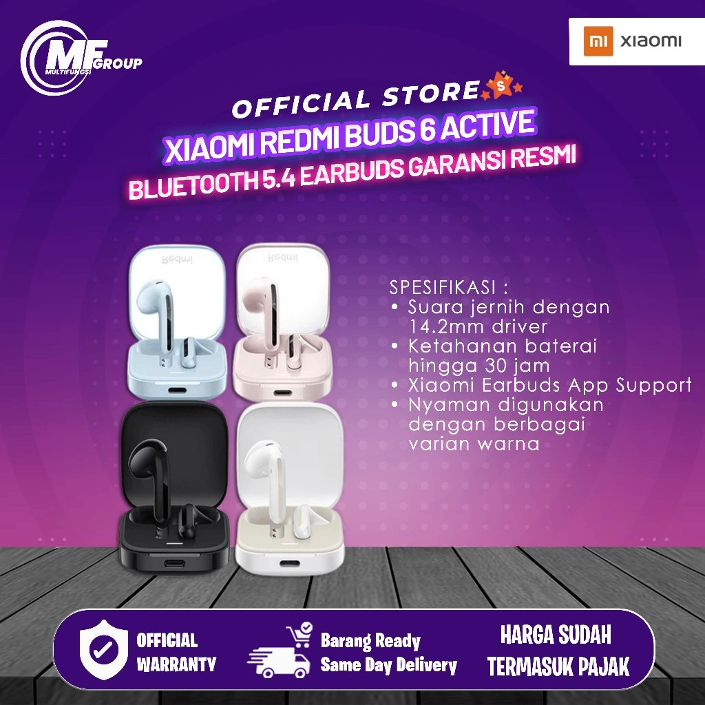 Xiaomi Redmi Buds 6 Active Bluetooth 5.4 Earbuds Garansi Resmi