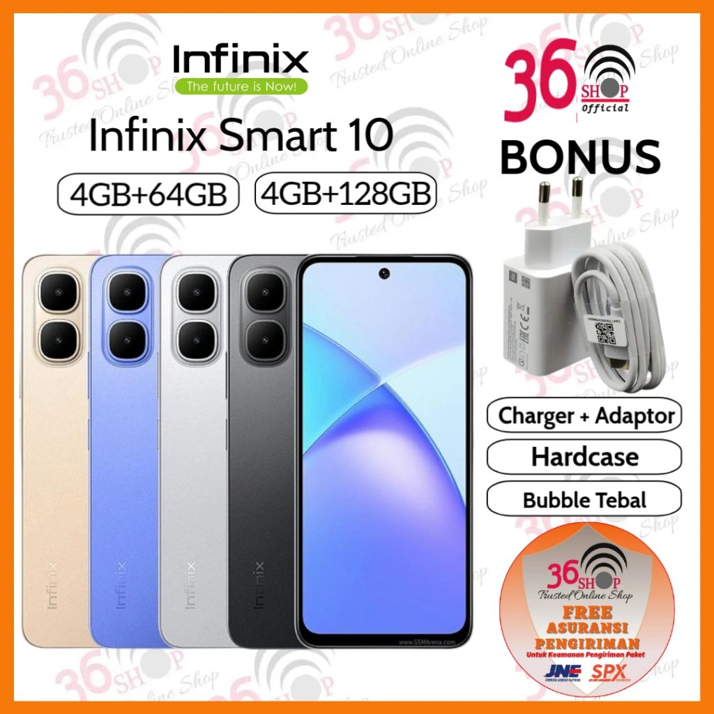 Infinix Smart 10 [4GB+64GB] [4GB+128GB] Disply 6.67 inches - 5000mAh - Garansi resmi 1 Tahun
