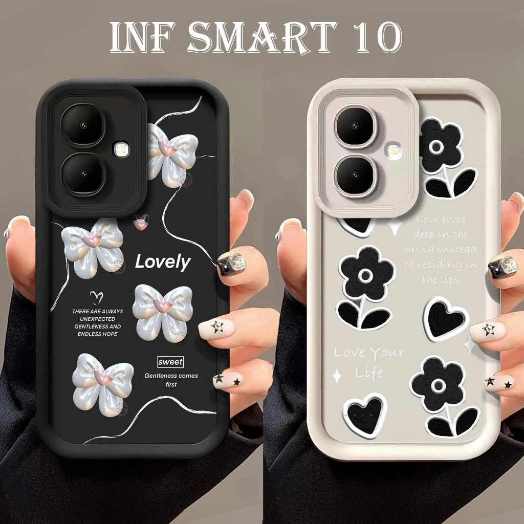 SoftCase Rubber Motif Flower Logo For INFINIX Smart 10 Tecno Spark Go 2 SMART 9 Hot 50i Smart 10plus Hot 60i Hot 60 Pro Hot 60 Pro Plus Note 50S 5G Note 50X 5G Gt 30 Pro 5G c53 c63 realme note50 hot 50 4g hot 50 pro 4g hot 50 pro - Softcase terlaris new