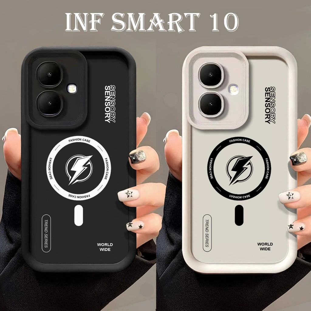 Casing Rubber Magsafe Logo For INFINIX Smart 10 Tecno Spark Go 2 SMART 9 Hot 50i - Smart 10plus Hot 60i Hot 60 Pro Hot 60 Pro Plus Note 50S 5G Note 50X 5G Gt 30 Pro 5G c53 note 50 c63 terbaru Casing Timbul Pro Camera Hot Item Softcase