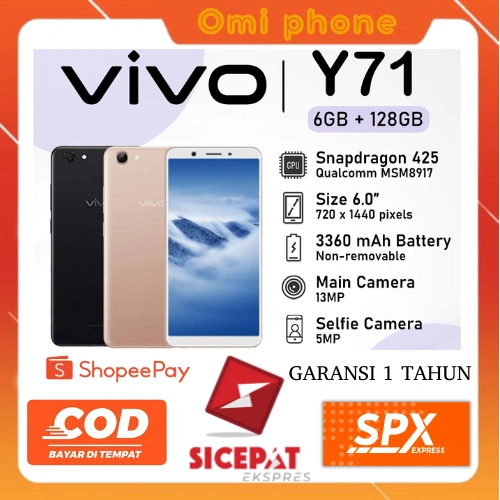 HP VIVO Y71 RAM 6/128GB ANDROID SMARTPHONE GARANSI 1 TAHUN Murah