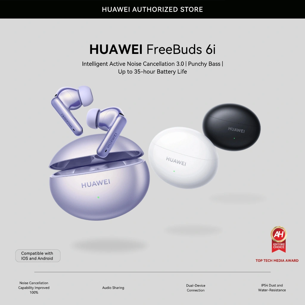 HUAWEI FreeBuds 6i TWS | Intelligent Dynamic ANC 3.0 | Punchy Bass | 35-hour Battery Life