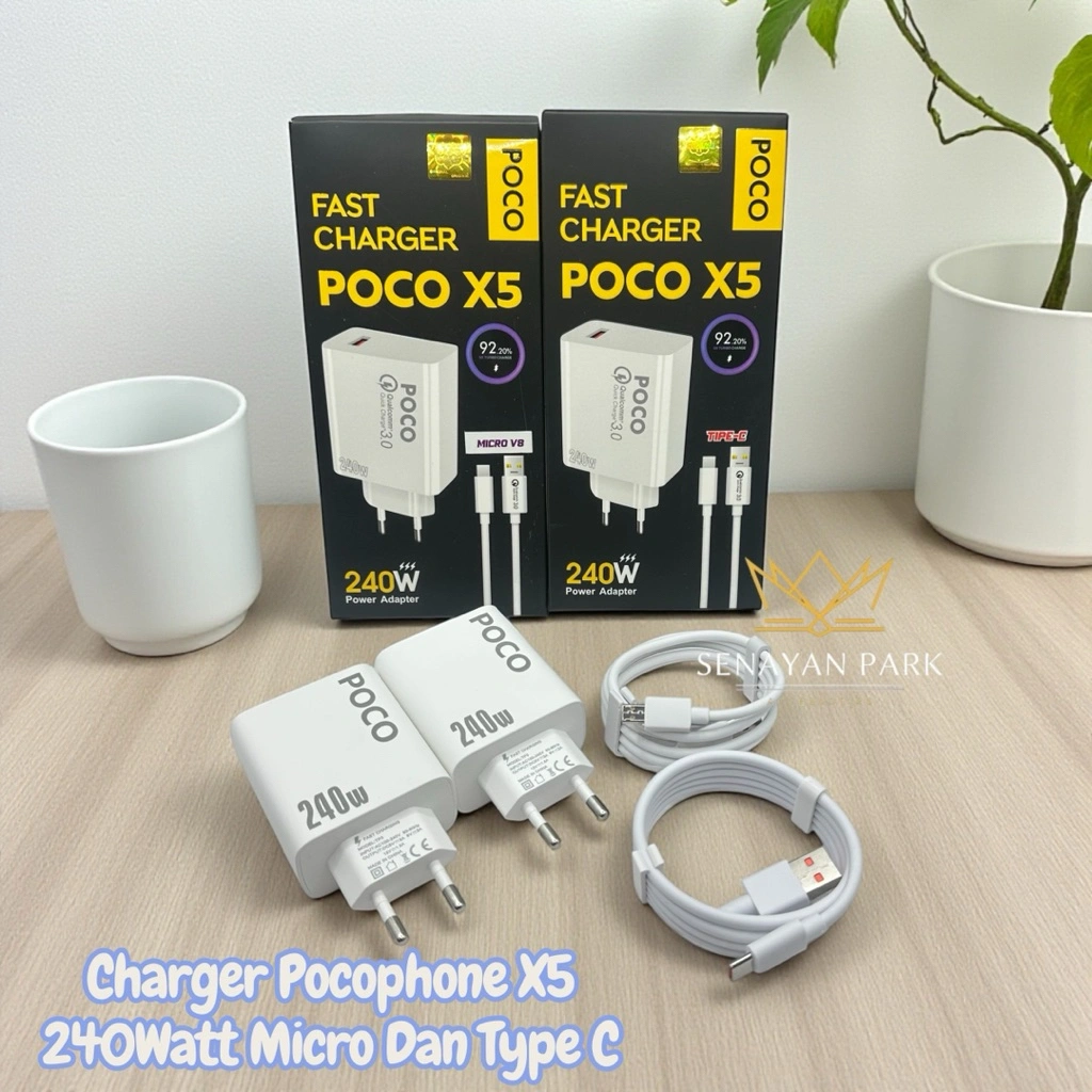 Charger pocophone poco X5 240watt Support FastCharging Micro Dan Type C kompatible hp smartphone Sen