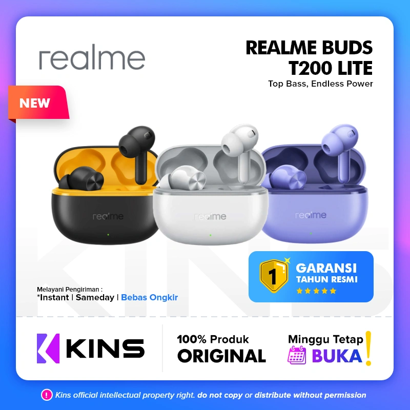 realme Buds T200 Lite Up to 48 Hours of playback 12.4mm Dynamic Bass Driver Quad-mic Al Deep Call Noise Cancellation