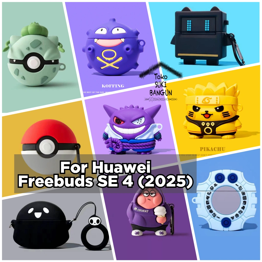 Case Huawei Freebuds SE 4 ANC CUTE CARTOON Rubber Silicone Cover Casing Pouch Protector