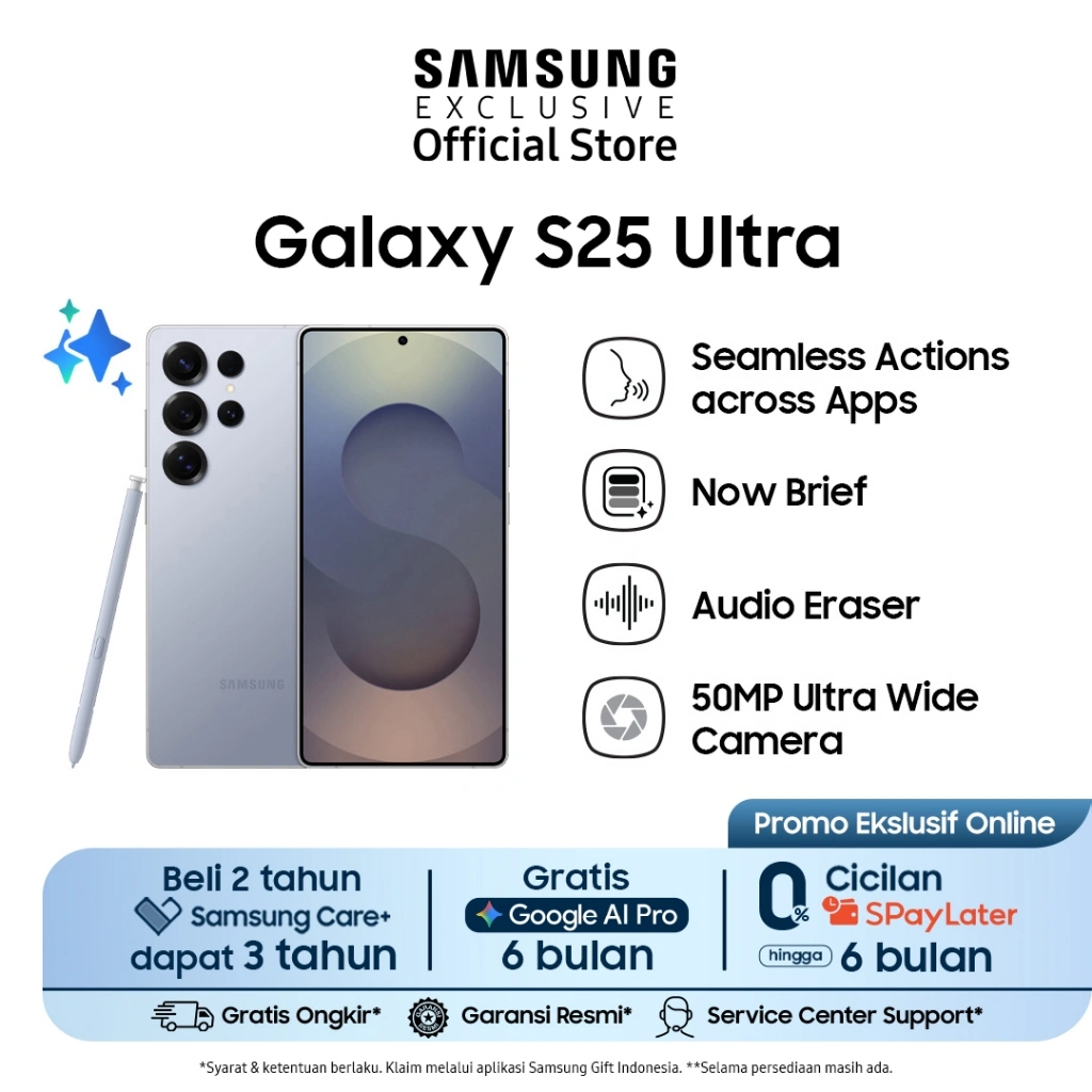Samsung Galaxy S25 Ultra 12/512GB - Titanium Silverblue | Smartphone AI | Galaxy AI | Kamera 200MP | Prosesor Snapdragon 8 Elite | S Pen