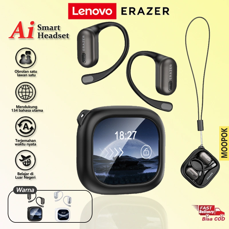 Lenovo ERAZER XF38 AI OWS Smart Touch Screen Earphones Bluetooth V5.4 IPX5 HIFI Sound Sports Headset