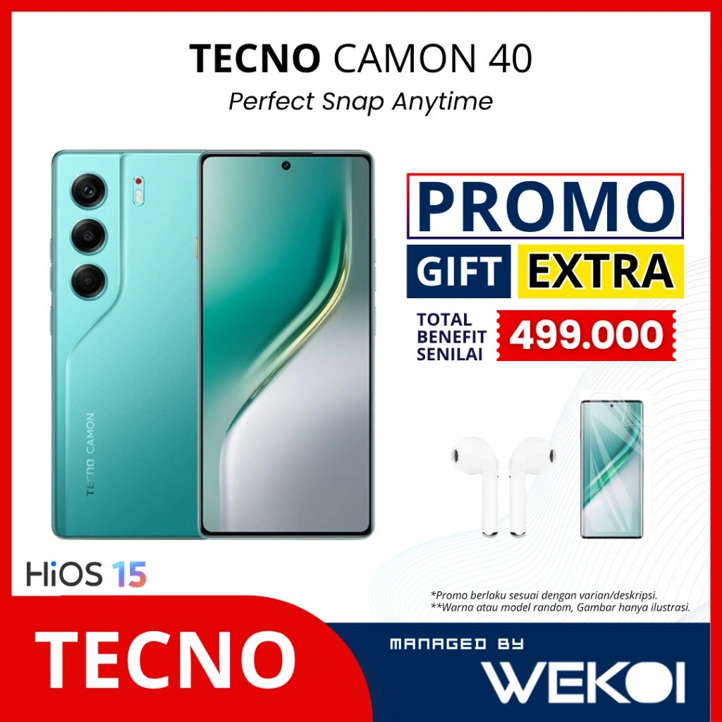 TECNO CAMON 40 4G/LTE Ram 8GB Internal 256 GB | Handphone One Tap Flash Snap 50MP Sony LYT 700C | Smartphone Original Garansi Resmi 1 Tahun