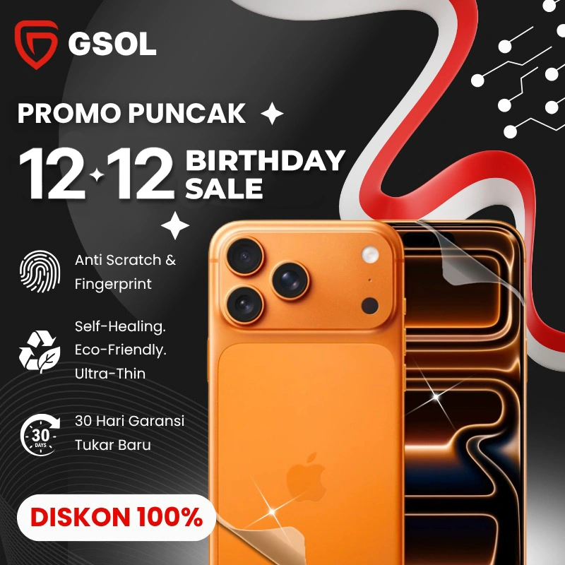 1.1 NEW YEAR SALE! GSOL EPU Hydrogel Pelindung Layar & Back Cover Smart Phone 5G Glass Apple iPhone 16 17 Pro Max Samsung Galaxy A S M Xiaomi Mi Redmi Note Huawei Honor Oppo Reno Vivo V Techno Pova Infinix ASUS ROG Nubia Motorola Tempered